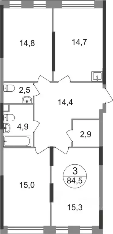 3-к кв. Москва Переделкино Ближнее мкр, 13-й кв-л,  (84.5 м) - Фото 0