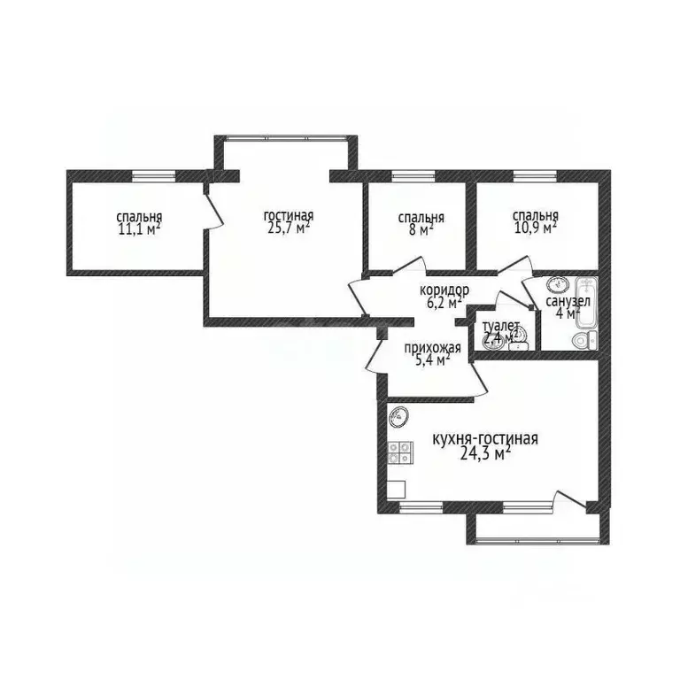 4-к кв. Смоленская область, Ярцево просп. Металлургов, 26 (98.0 м) - Фото 2