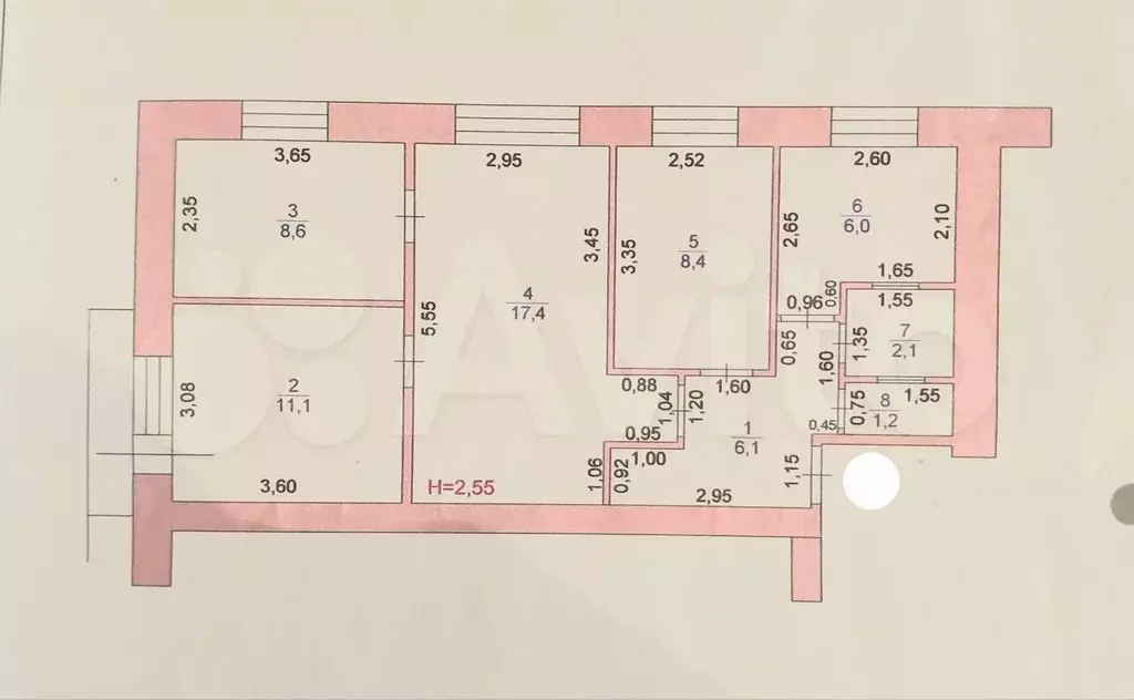 4-к. квартира, 61 м, 4/5 эт. - Фото 0