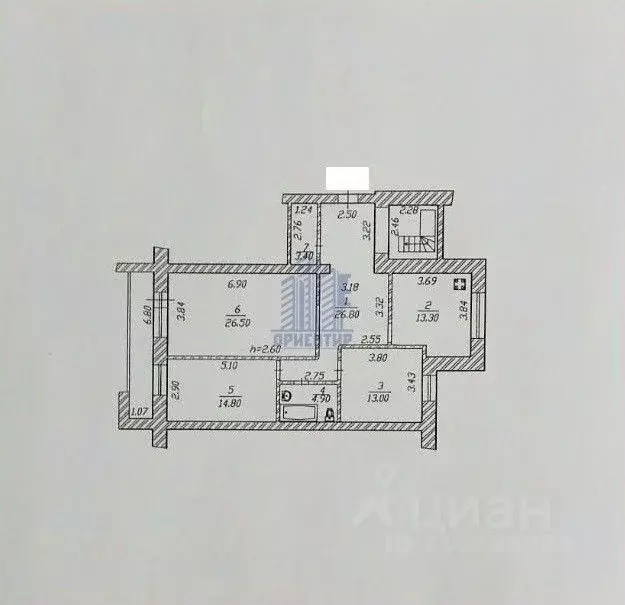 3-к кв. Чувашия, Чебоксары просп. 9-й Пятилетки, 2к3 (102.7 м) - Фото 2
