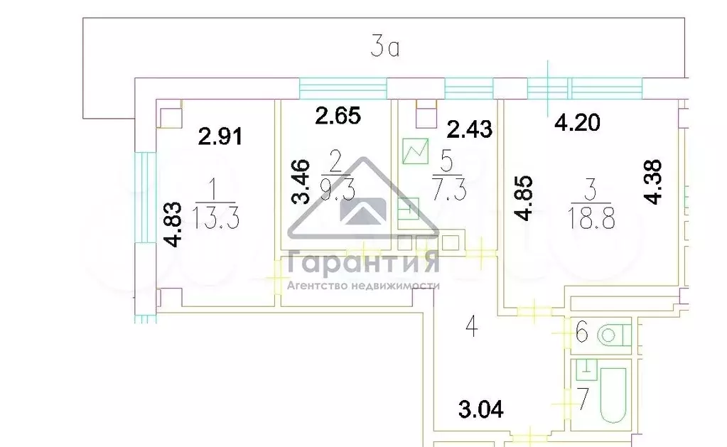 Доля в 3-к. квартире, 68 м, 14/17 эт. - Фото 0