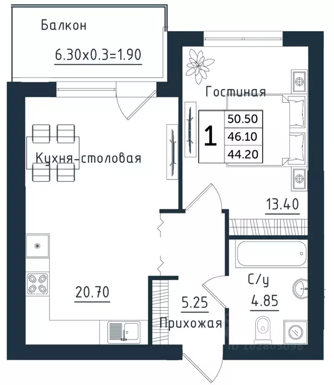 1-к кв. Калининградская область, Янтарный пгт Янтарные Сезоны жилой ... - Фото 1