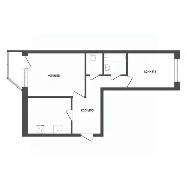 2-к кв. Ханты-Мансийский АО, Сургут ул. Энтузиастов, 47 (52.0 м) - Фото 2