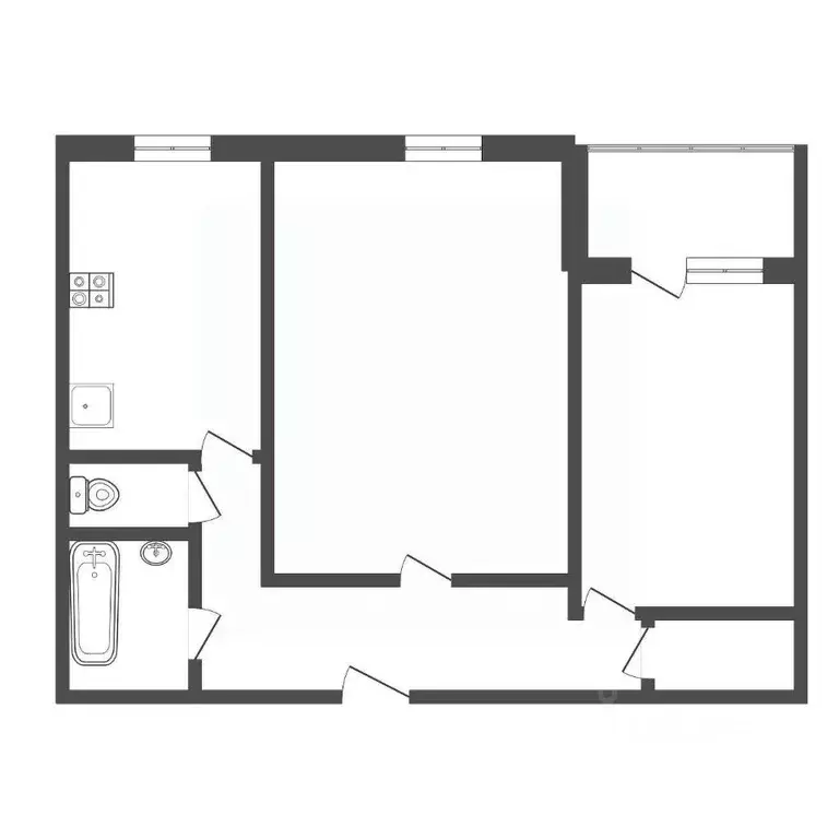 2-к кв. Тульская область, Тула ул. Галкина, 25 (50.7 м) - Фото 0