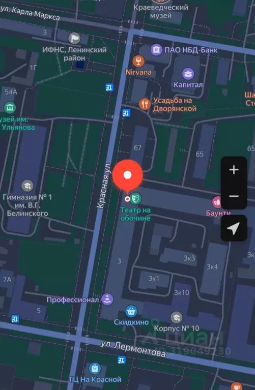 Студия Пензенская область, Пенза ул. Лермонтова, 3к1 (23.0 м) - Фото 1