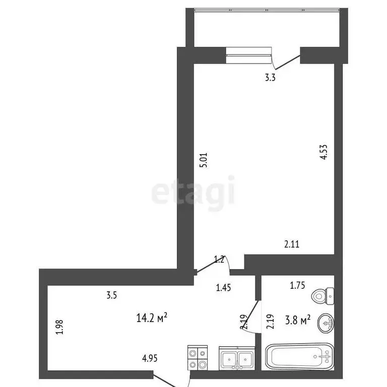Квартира-студия: Саранск, проспект Российской Армии, 3/2 (29.4 м) - Фото 0