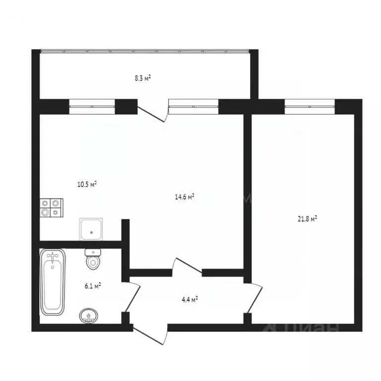 2-к кв. Тюменская область, Тюмень Солнечный проезд, 7 (52.4 м) - Фото 2