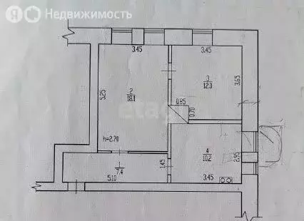 2-комнатная квартира: Брянская область, рабочий посёлок Рогнедино, ... - Фото 1