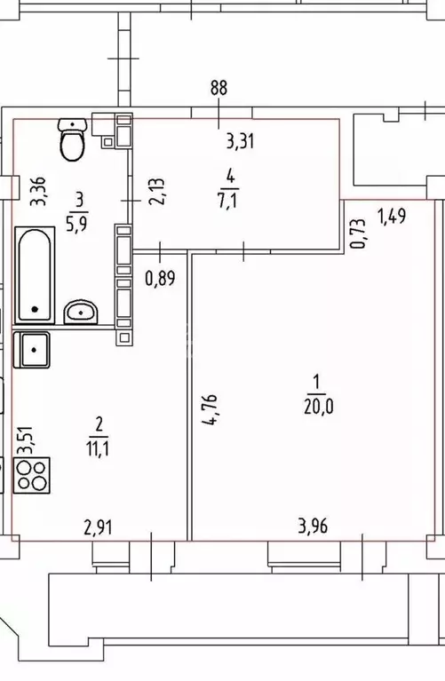 1-к кв. Пермский край, Пермь Парковый просп., 29 (48.0 м) - Фото 2