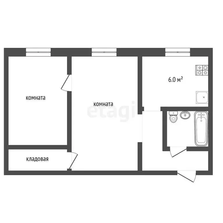 2-комнатная квартира: Воскресенск, микрорайон Центральный, улица ... - Фото 1