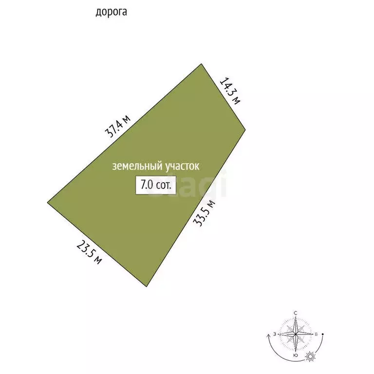 Участок в Береговое, Корабельная улица, 44 (6.98 м) - Фото 0