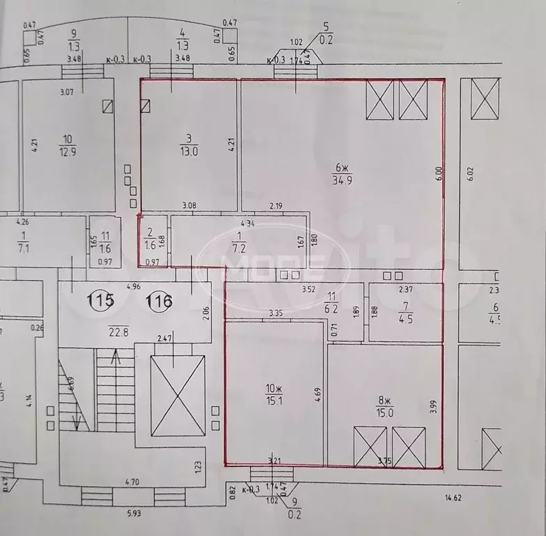 3-к. квартира, 97,5 м, 8/8 эт. - Фото 0