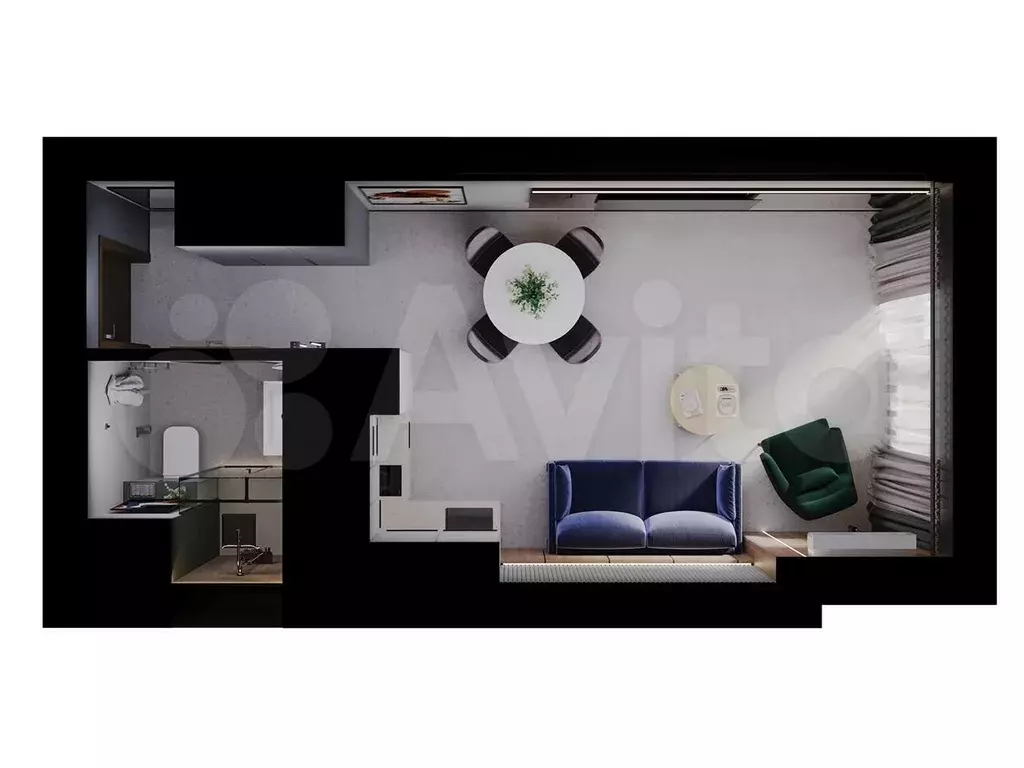 Апартаменты-студия, 23,2 м, 4/9 эт. - Фото 1