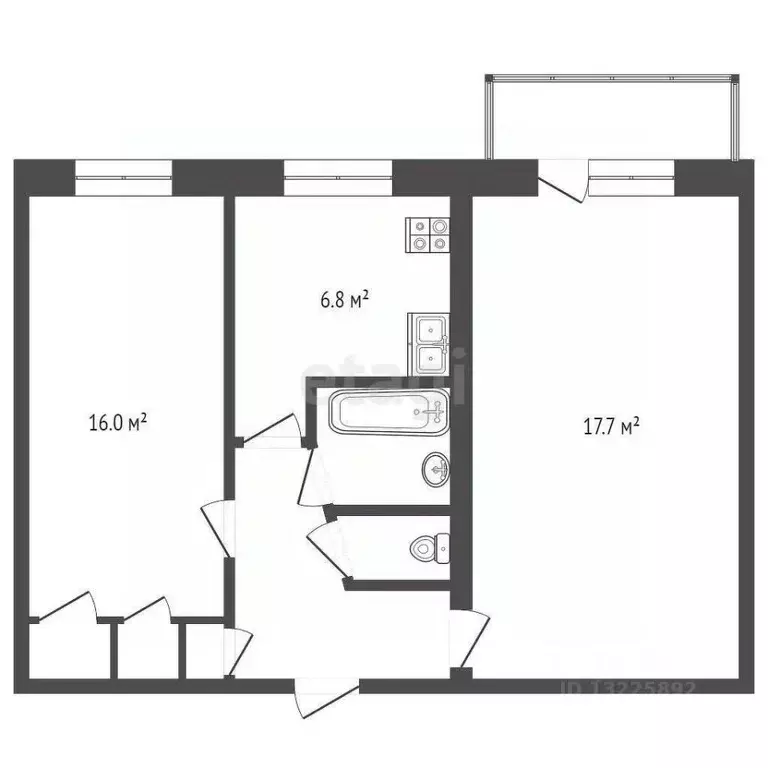 2-к кв. вологодская область, харовск ул. красное знамя, 18а (44.9 м) - Фото 1