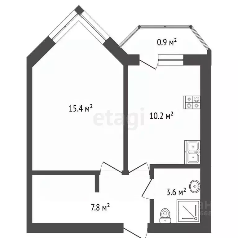 1-к кв. Калининградская область, Светлогорск Майский проезд, 8А (37.0 ... - Фото 2