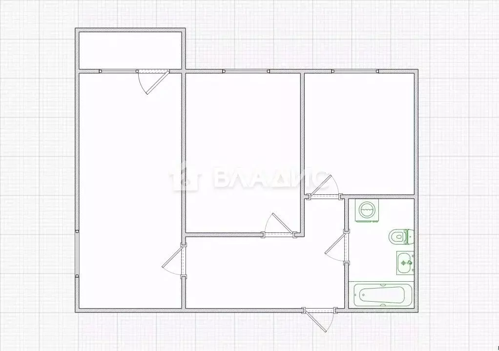 2-к кв. Пензенская область, Пенза ул. Лядова, 16А (50.1 м) - Фото 2