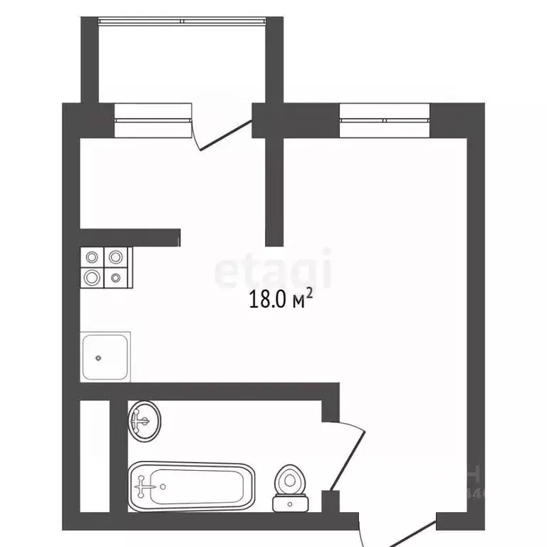 Студия Тюменская область, Тюменский муниципальный округ, д. Патрушева ... - Фото 2