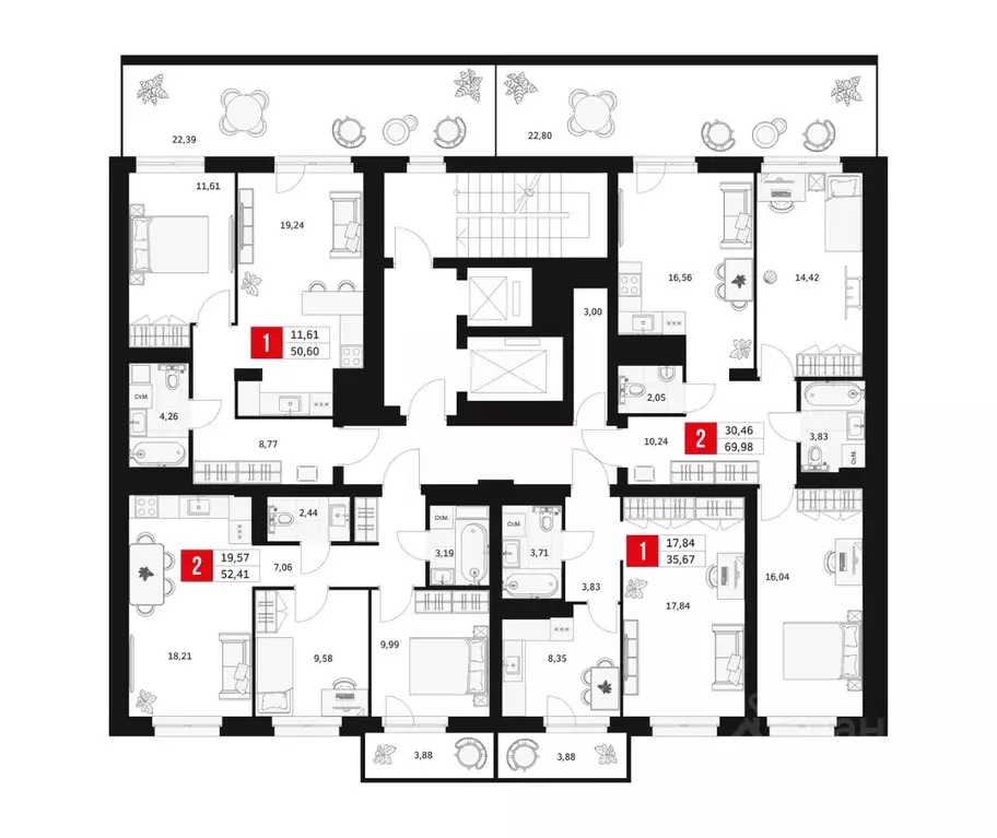 2-к кв. Башкортостан, Уфа ул. Большая Московская, 11 (52.41 м) - Фото 2