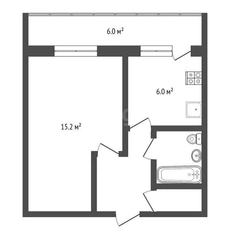1-комнатная квартира: Набережные Челны, улица Шамиля Усманова, 16 (29 ... - Фото 0
