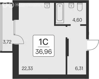 Квартира-студия: Новосибирск, квартал на Игарской (33.24 м) - Фото 0