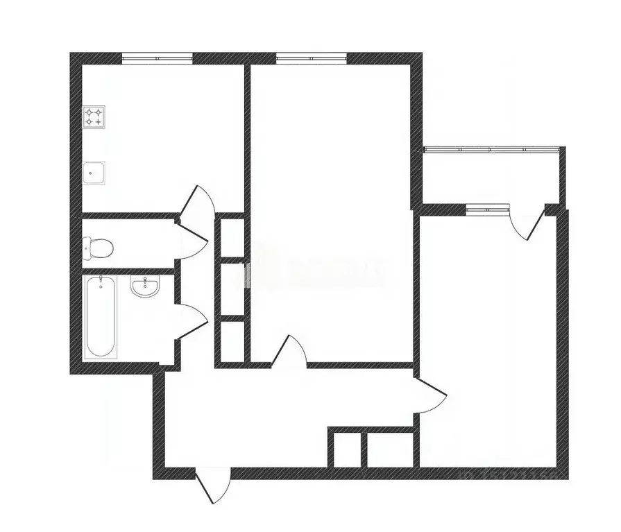 2-к кв. Ямало-Ненецкий АО, Новый Уренгой Мирный мкр, 3/2 (54.2 м) - Фото 0