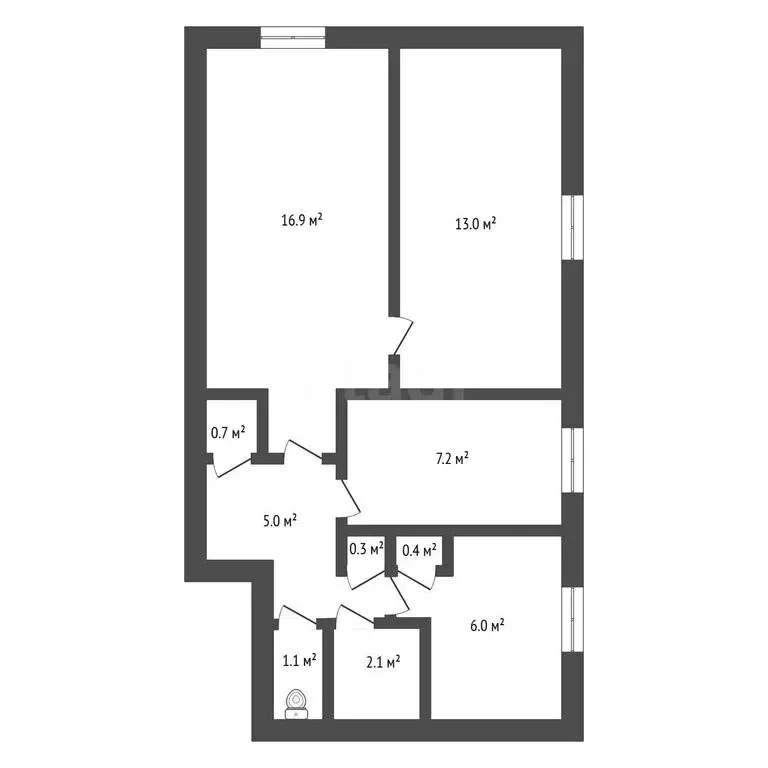 3-комнатная квартира: Бурея, улица Желябовского, 25 (52.7 м) - Фото 0