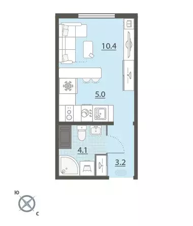 Квартира-студия: Екатеринбург, микрорайон Широкая Речка, жилой ... - Фото 1