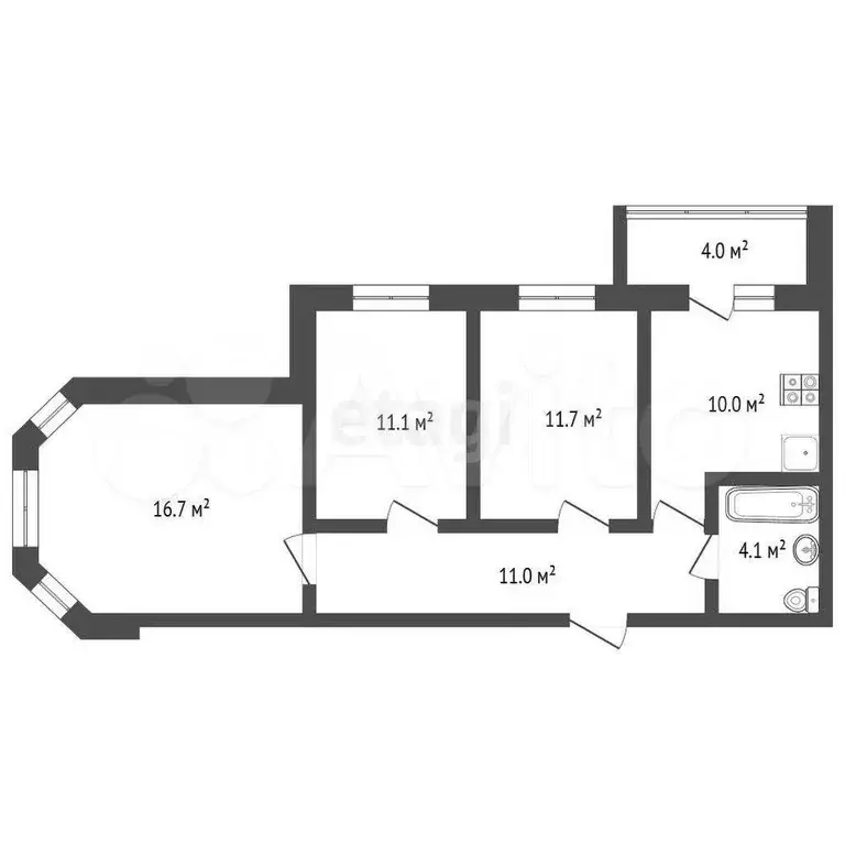 3-к. квартира, 65 м, 8/14 эт. - Фото 1