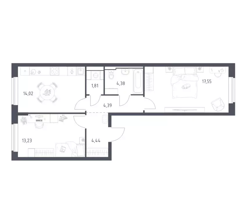 2-комнатная квартира: Ленинский городской округ, ЖК Новое Видное, 17 ... - Фото 1