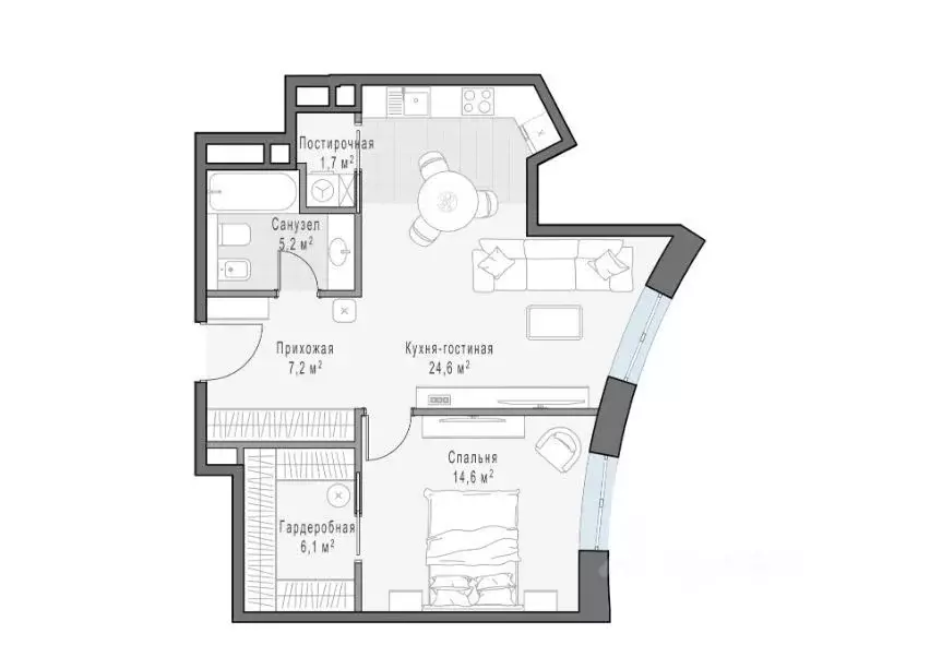 1-к кв. Москва ул. Врубеля, 4к1 (59.4 м) - Фото 1
