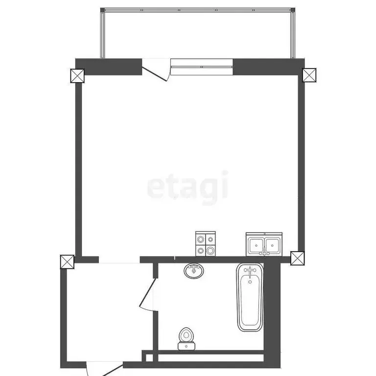 Квартира-студия: деревня Патрушева, улица Фёдора Достоевского, 26 ... - Фото 1
