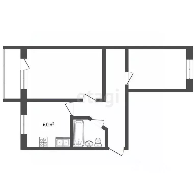 2-к кв. Вологодская область, Череповец Красная ул., 1А (44.6 м) - Фото 2