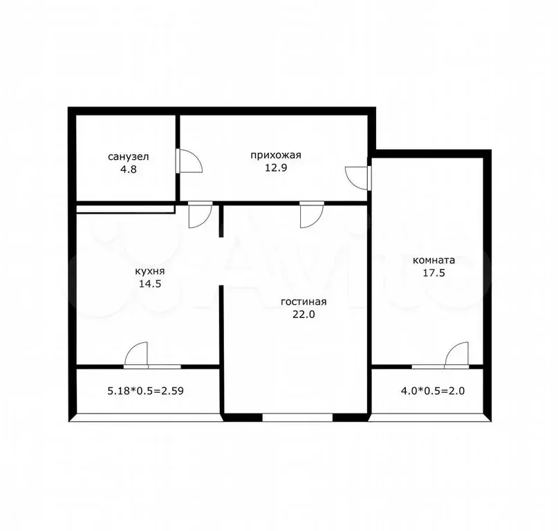 2-к. квартира, 80 м, 22/24 эт. - Фото 0