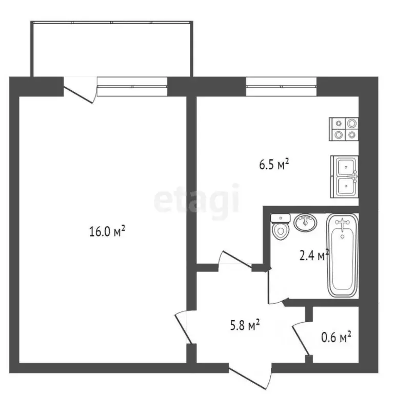 1-к кв. Ростовская область, Ростов-на-Дону Таганрогская ул., 143/1 ... - Фото 2