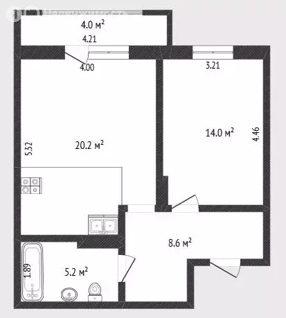 1-комнатная квартира: Тюмень, Обдорская улица, 1к1 (48 м) - Фото 2