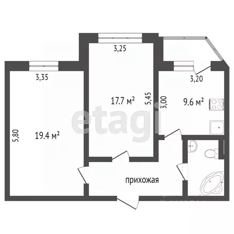 2-к кв. Ханты-Мансийский АО, Сургут Быстринская ул., 18/2 (60.3 м) - Фото 1