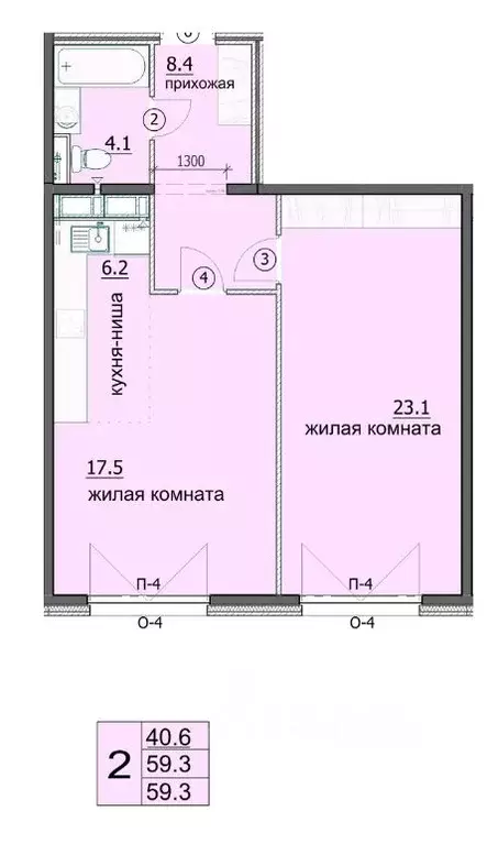 2-к кв. Пензенская область, Пенза ул. Яшиной, 8 (59.3 м) - Фото 1