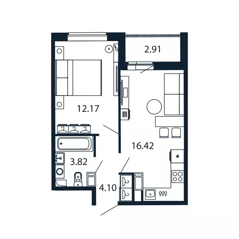 1-комнатная квартира: Мурино, Ручьёвский проспект, 20 (34.9 м) - Фото 1