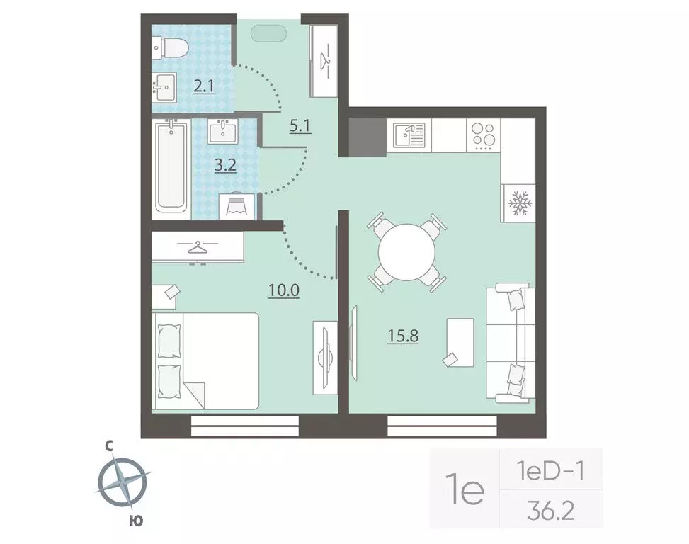 1-комнатная квартира: Екатеринбург, жилой район Центральный, жилой ... - Фото 0