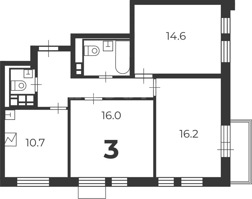 3-комнатная квартира: Москва, Родниковая улица, 4А (72 м) - Фото 1