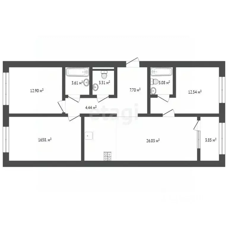 3-к кв. Ямало-Ненецкий АО, Новый Уренгой Славянский мкр, 2 (93.2 м) - Фото 1