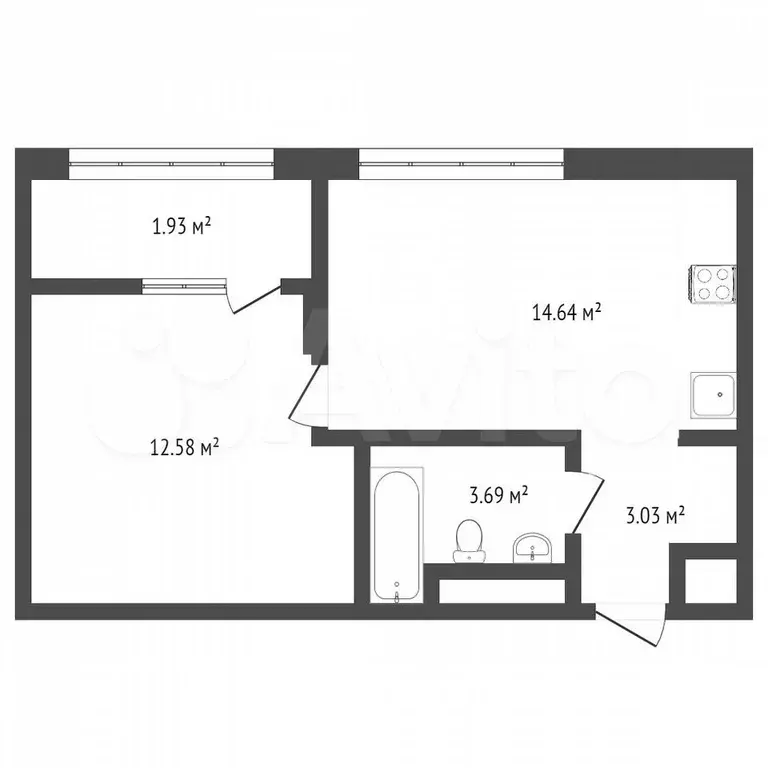 3-к. квартира, 56 м, 3/5 эт. - Фото 0