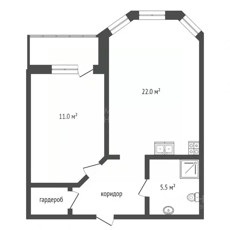1-к кв. Тюменская область, Тюмень ул. Циолковского, 7к1 (45.8 м) - Фото 2