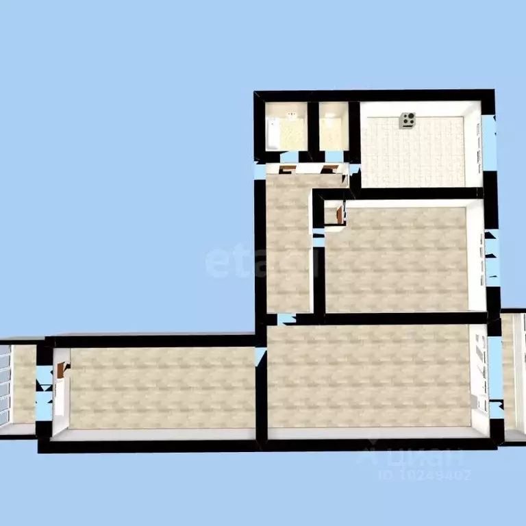 3-к кв. Башкортостан, Уфа бул. Давлеткильдеева, 3/1 (60.9 м) - Фото 2