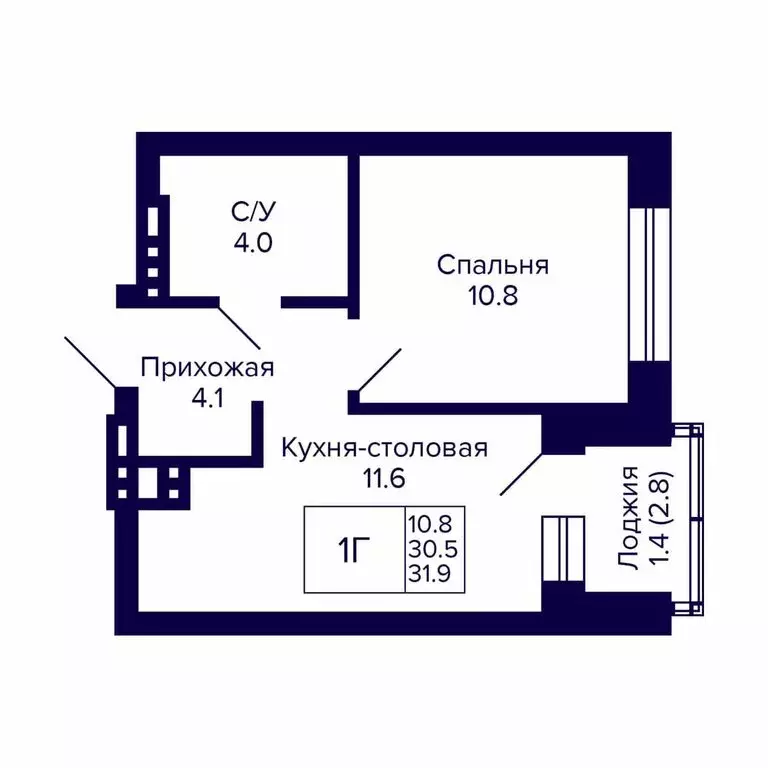 1-комнатная квартира: Новосибирск, 18-й Бронный переулок, 16 (31.9 м) - Фото 0