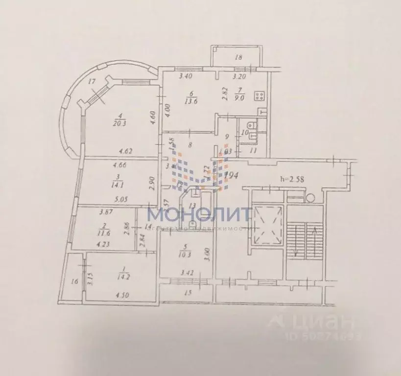 5-к кв. Московская область, Балашиха ул. Свердлова, 53 (122.3 м) - Фото 1