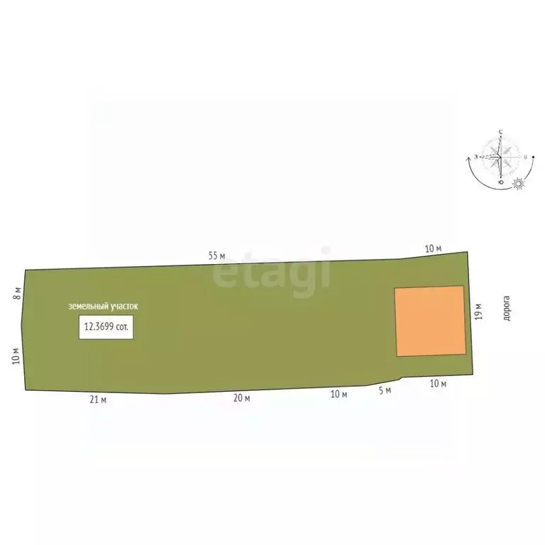 Участок в Костромская область, Кострома ул. Ивана Сусанина, 6 (12.37 ... - Фото 1