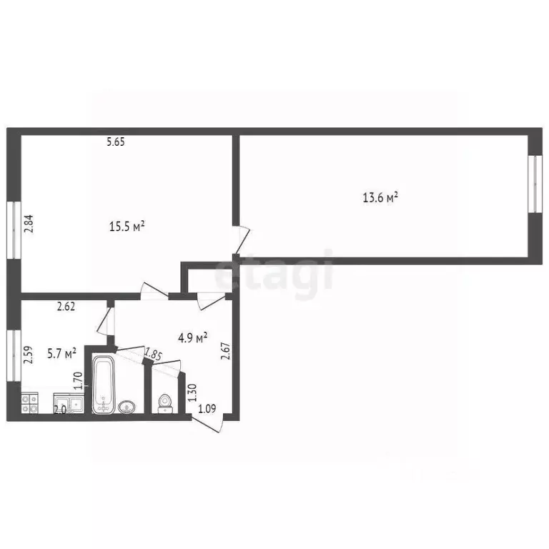 2-к кв. Мордовия, Саранск ул. Федосеенко, 17 (43.0 м) - Фото 0