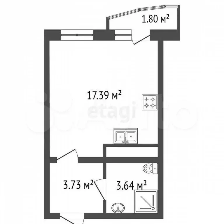 Квартира-студия, 24,8 м, 16/24 эт. - Фото 0