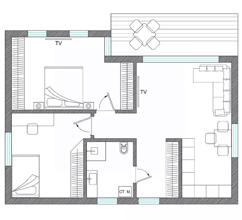 Дом в Крым, Симферопольский район, Трудовское с/пос, Бытовик-Северный ... - Фото 2